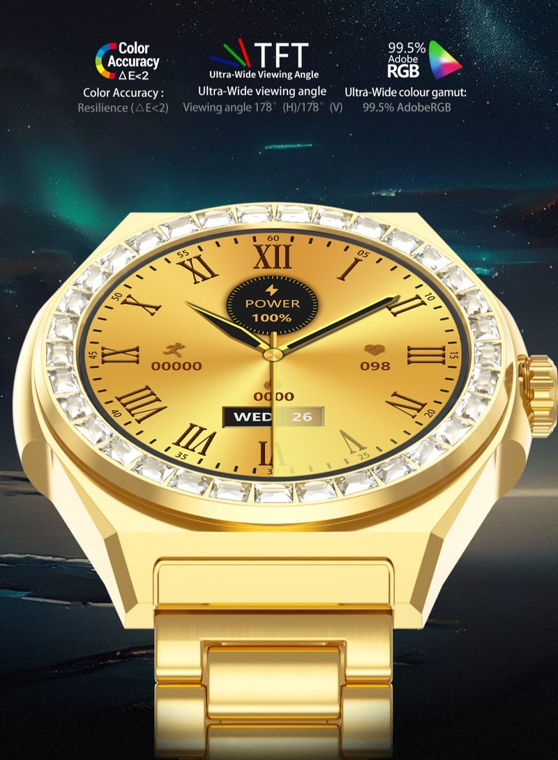 AROAQ ساعة LG72 Pro Max الذكية، بطارية 300 مللي أمبير في الساعة، ساعة ذكية عالية الدقة AMOLED لمراقبة الصحة، مقاومة للماء IP68 مع مراقبة الأكسجين في الدم ومعدل ضربات القلب ودرجة حرارة الجسم، (نمط سلسلة فضية) - Image 3