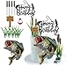 DiDida Gone Fishing Cake Topper with Largemouth Bass Sign Fisherman Happy Birthday Sign - Image 3