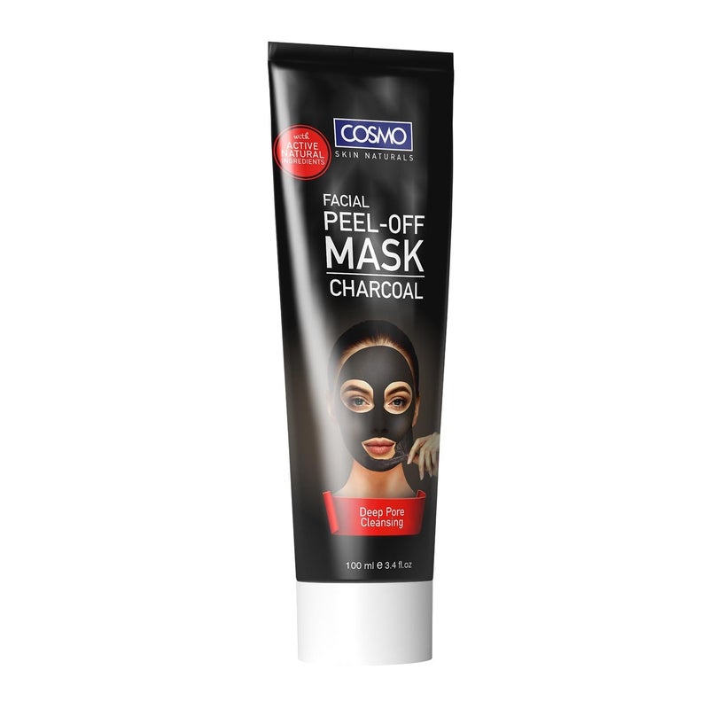 COSMO Charcoal Facial Peel-Off Mask, Deep Cleansing & Detoxifying Face Mask for Blackheads, Acne & Oil Control, Purifying Peel Formula for Clear, Smooth Skin – Suitable for All Skin Types, 100ml - Image 1