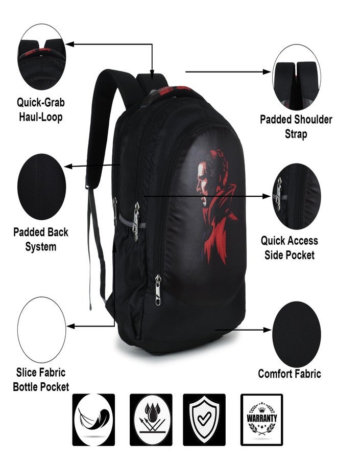 SKUGG Water Resistant DR strange Laptop Backpack/Casual Backpack/Daypack/Travel Backpack/College Bag For Men/Women With Bottle Pocket & Padded Shoulder Strap-(Black) - Image 5