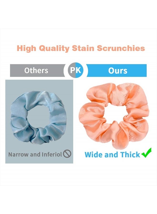 Yanwenx 50 PCS Satin Hair Scrunchies for Curly Hair Silk Scrunchies for Hair Satin Hair Accessories for Girls Scrunchy Hair Tie Ropes for Teens Hair Accessories with Gift Bag Multi-colored - Image 2