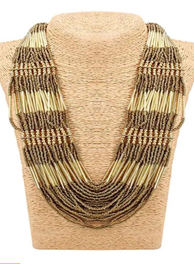Creative Group Multi layer Golden beads necklace for women & girls. - Image 3