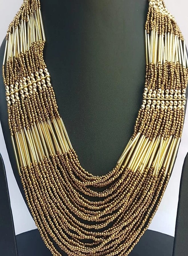 Creative Group Multi layer Golden beads necklace for women & girls. - Image 4