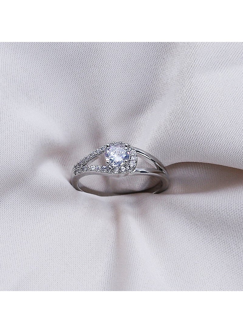FLUFFY - Soiree Zircon Ring Of Fluffy Women's Accessories-Silver - Image 1