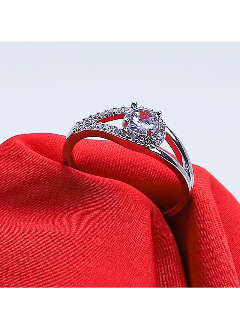 FLUFFY - Soiree Zircon Ring Of Fluffy Women's Accessories-Silver - Image 1