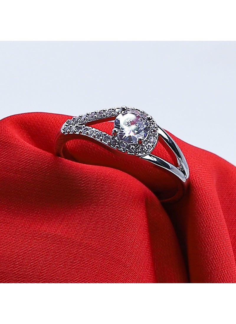 FLUFFY - Soiree Zircon Ring Of Fluffy Women's Accessories-Silver - Image 1
