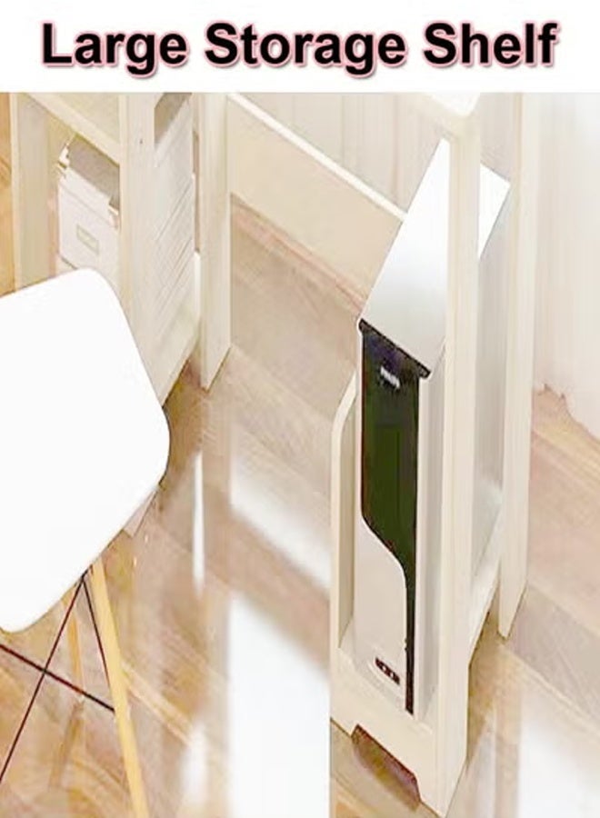 سي آند سي هوم طاولة كمبيوتر حديثة متعددة الوظائف للمنزل والمكتب مع أرفف تخزين لغرفة الدراسة وأثاث المكاتب بيج 90 × 37 × 72 سم - Image 4