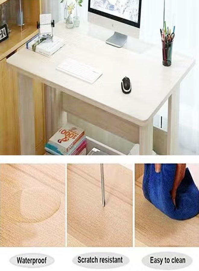 سي آند سي هوم طاولة كمبيوتر حديثة متعددة الوظائف للمنزل والمكتب مع أرفف تخزين لغرفة الدراسة وأثاث المكاتب بيج 90 × 37 × 72 سم - Image 3