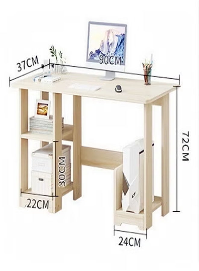 سي آند سي هوم طاولة كمبيوتر حديثة متعددة الوظائف للمنزل والمكتب مع أرفف تخزين لغرفة الدراسة وأثاث المكاتب بيج 90 × 37 × 72 سم - Image 5