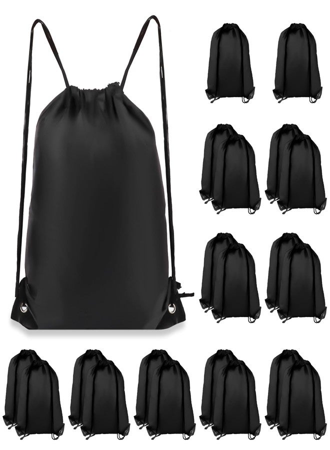 COIDEA Drawstring Backpack 20Pcs Drawstring Bags, Draw String Back Bag Drawstring Bags Bulk for Sports, Gym, Travel, Swimming, Beach (Black) - Image 1