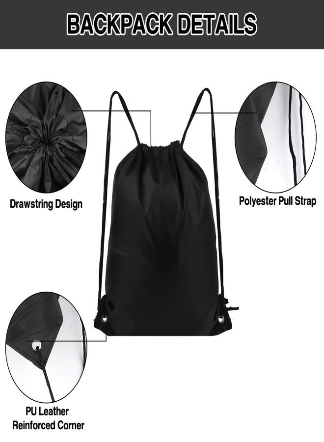 COIDEA Drawstring Backpack 20Pcs Drawstring Bags, Draw String Back Bag Drawstring Bags Bulk for Sports, Gym, Travel, Swimming, Beach (Black) - Image 3