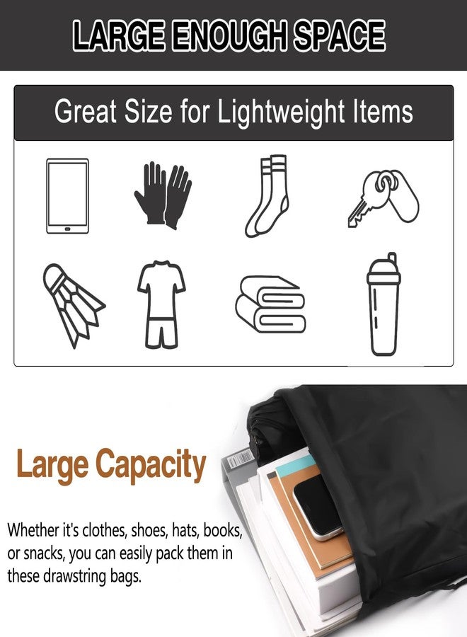 COIDEA Drawstring Backpack 20Pcs Drawstring Bags, Draw String Back Bag Drawstring Bags Bulk for Sports, Gym, Travel, Swimming, Beach (Black) - Image 5
