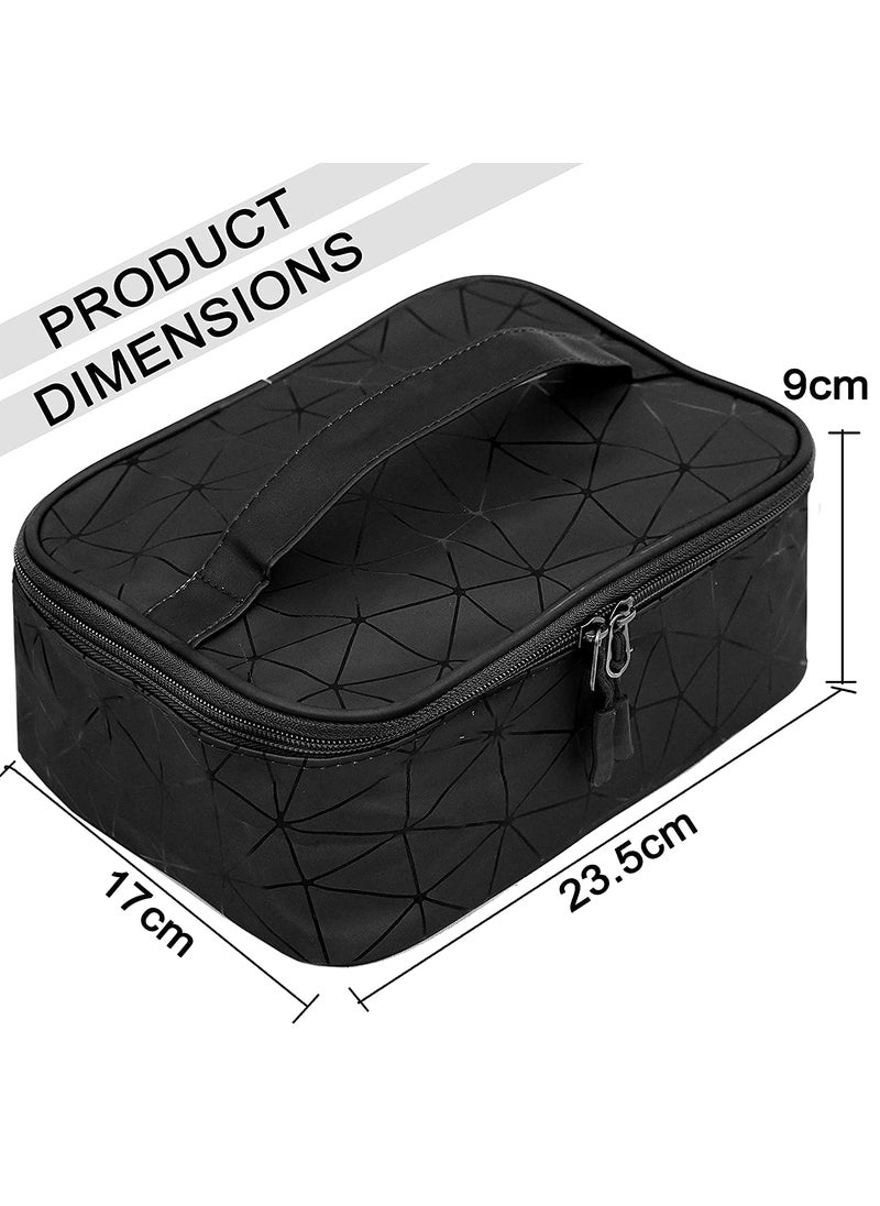 LIGHTNIING HAMMERZ Lightniing Hammer Makeup Bag Travel Cosmetic Pouch Vanity Toiletry Organizer for Women Girls Black  - Image 2