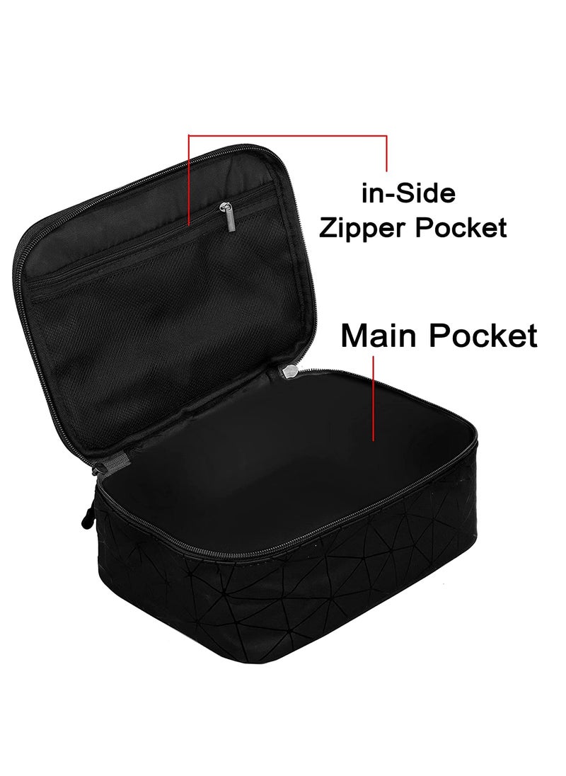 LIGHTNIING HAMMERZ Lightniing Hammer Makeup Bag Travel Cosmetic Pouch Vanity Toiletry Organizer for Women Girls Black  - Image 3
