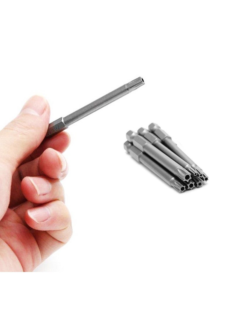 Yakumuz - Torx Screwdriver Set Long, Yakumuz 4 Inch 11 PCS T6-T40 Magnetic Torx Security Screwdriver Bits Set, 1/4” Hex Shank Security Tamper Proof Long Screwdriver Bit Set for Drill - Image 1