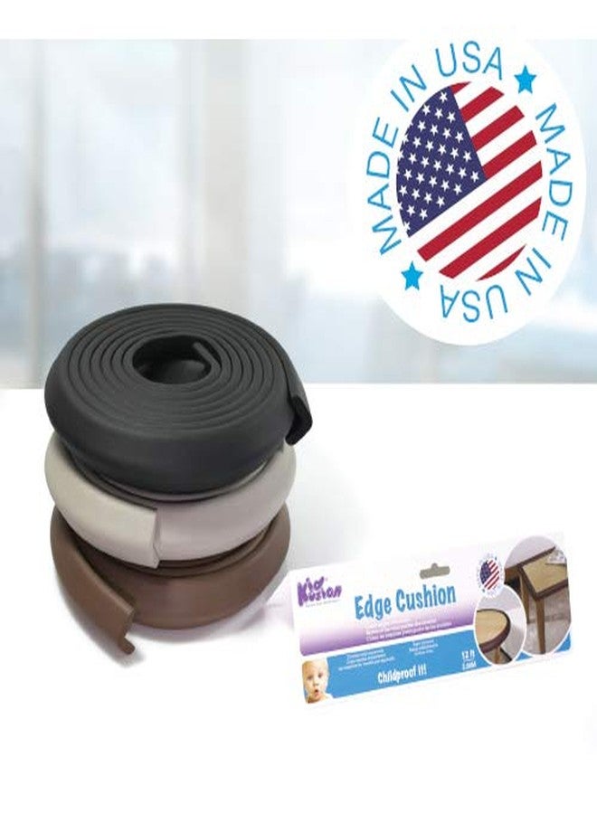KidKusion Baby Proof Edge Cushion Protector | Made in USA | Foam Rubber Furniture and Fireplace Edge Guard Bumper | Brown | 12 Ft | Tape Included - Image 5