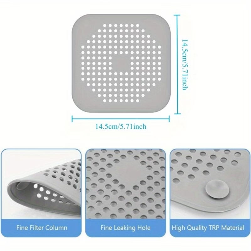 2 Pack Anti Clog Hair Catcher Sink Drain Filter Bathroom Shower Odor Proof Cover - Image 2