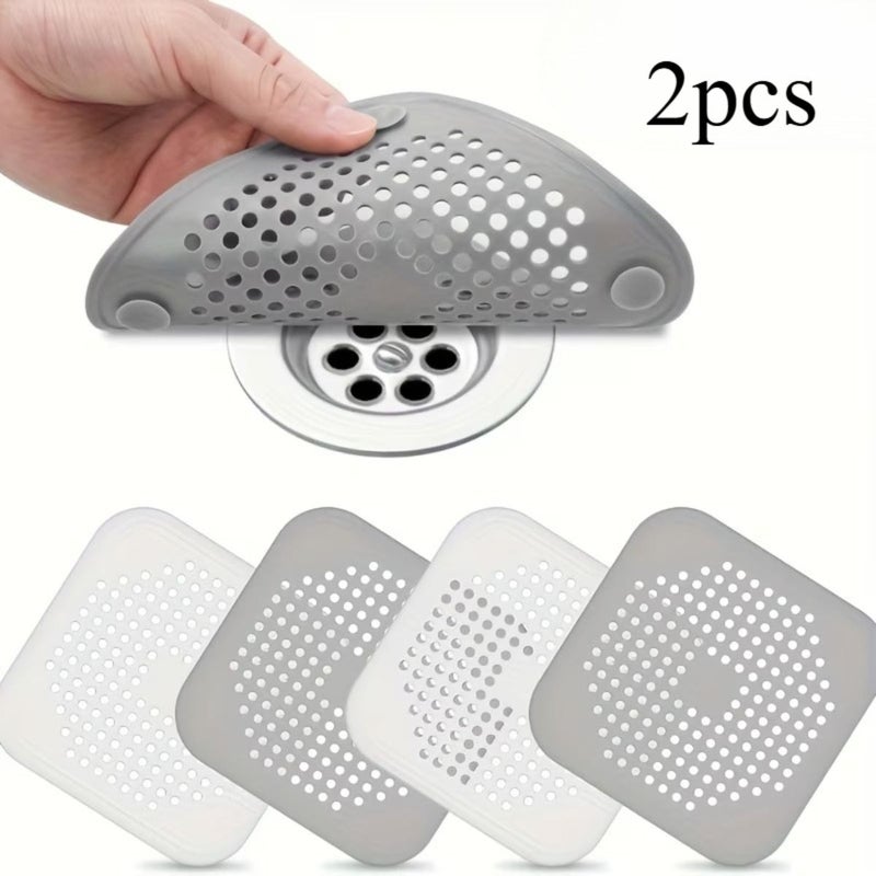 2 Pack Anti Clog Hair Catcher Sink Drain Filter Bathroom Shower Odor Proof Cover - Image 1