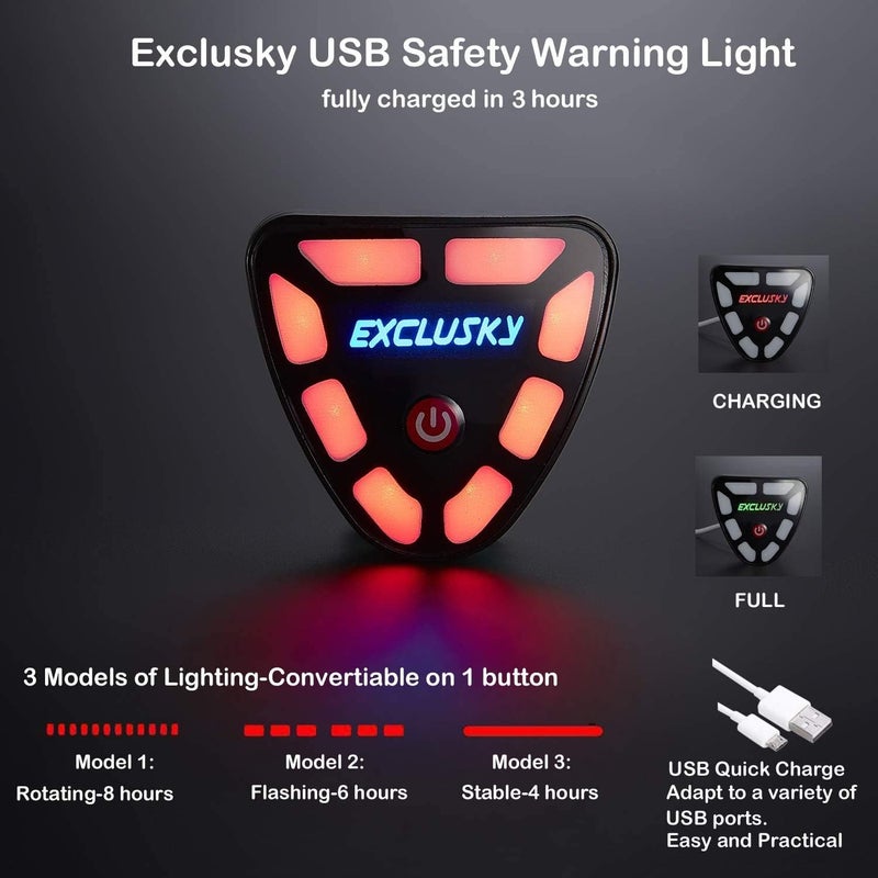 EXCLUSKY Adult Road Bike Helmet with USB Rear Light - Adjustable Lightweight Safety Helmet for Cycling - Image 3