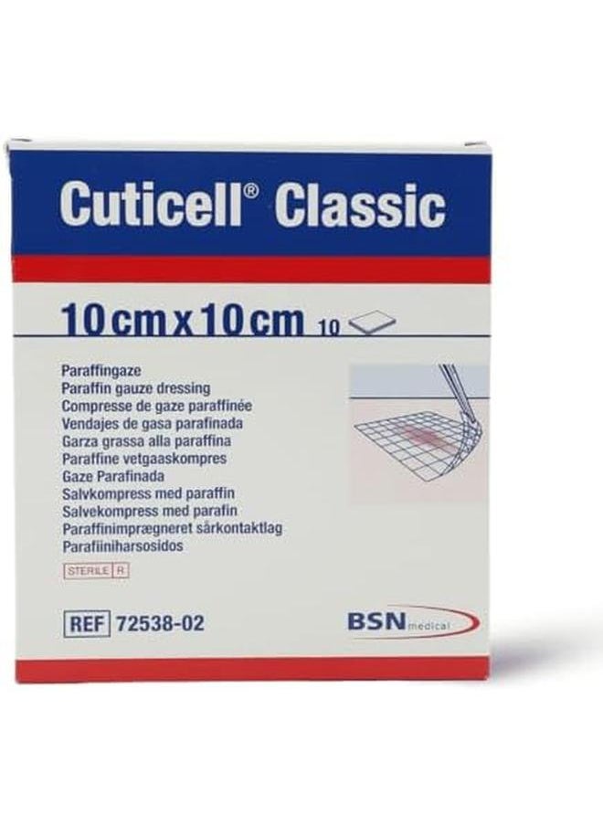 BSN Medical - Cuticell Classic Sterile Paraffin Gauze Dressing Set 10 Pieces 10 Cm X 10 Cm Size - Image 1