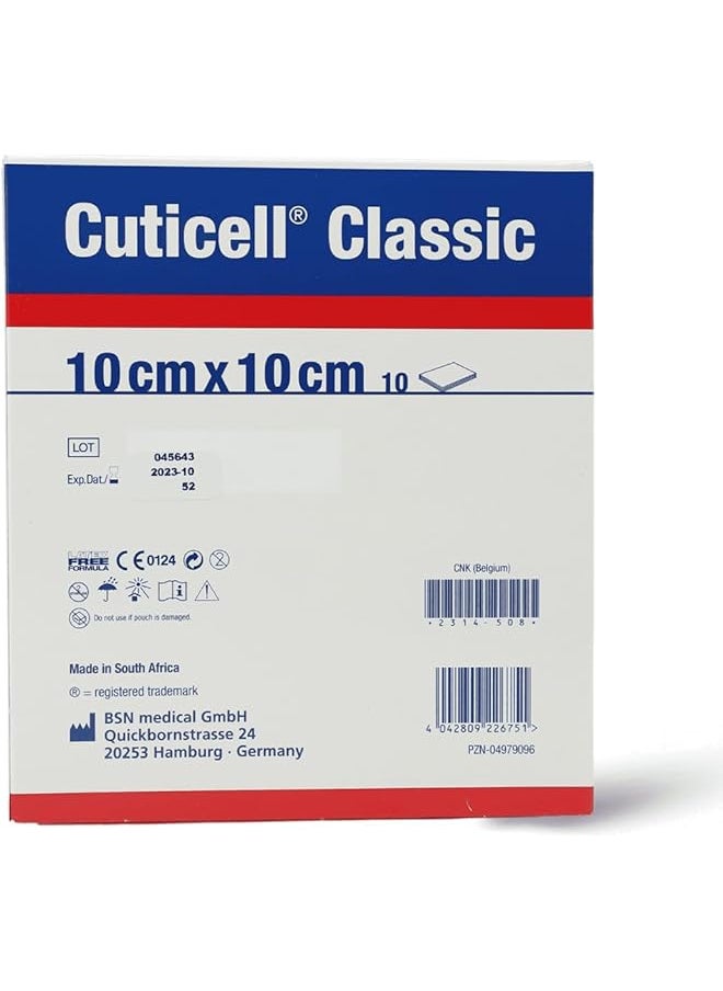 BSN Medical - Cuticell Classic Sterile Paraffin Gauze Dressing Set 10 Pieces 10 Cm X 10 Cm Size - Image 1