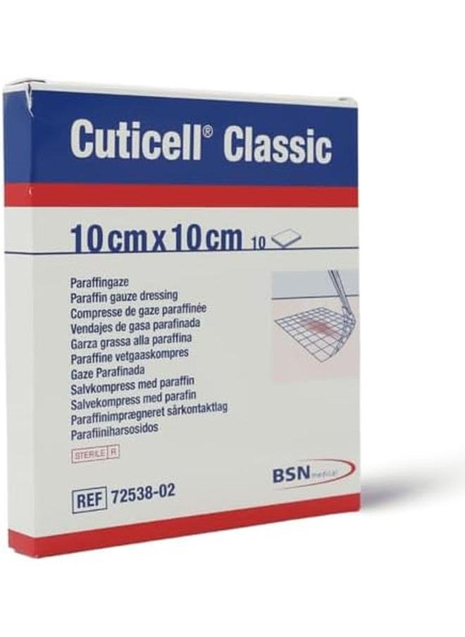 BSN Medical - Cuticell Classic Sterile Paraffin Gauze Dressing Set 10 Pieces 10 Cm X 10 Cm Size - Image 1