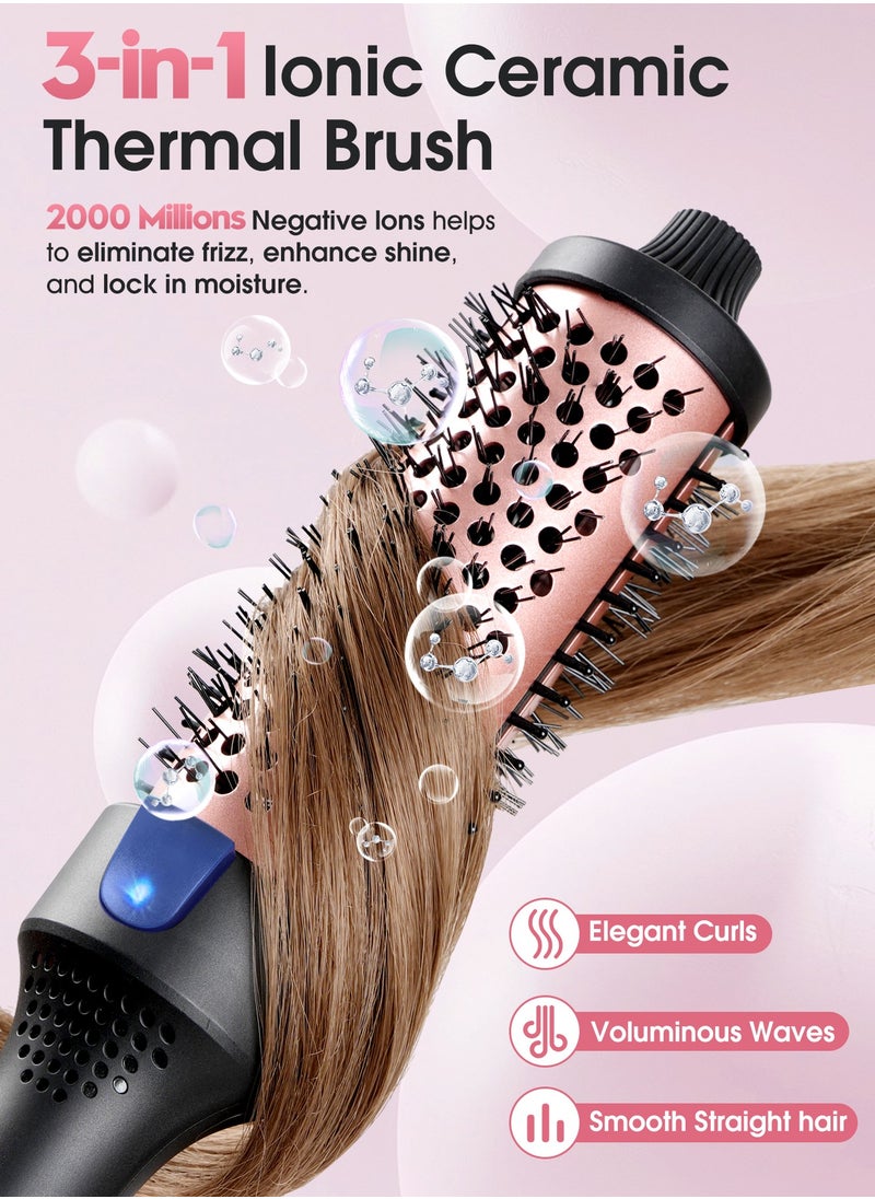 DOSCHER - Ionic Ceramic Thermal Brush Quick Heating to 230℃ Double MCH Design Smooth Straight Hair Elegant Curls Voluminous Waves Perfect Gift - Image 1