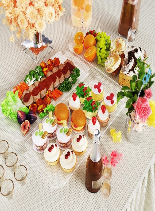 Bakzon 3 Tier Acrylic Serving Tray, 15.3" x 7.1" Dessert Table Display Set Stand for Party, Desserts, Fruits, Cookies - Reusable Collapsible Tiered Platters for Cupcakes, Veggies, and Sweet Treats - Image 4
