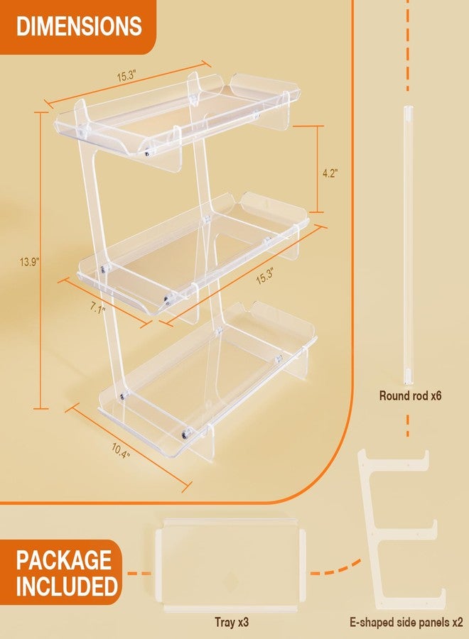 Bakzon 3 Tier Acrylic Serving Tray, 15.3" x 7.1" Dessert Table Display Set Stand for Party, Desserts, Fruits, Cookies - Reusable Collapsible Tiered Platters for Cupcakes, Veggies, and Sweet Treats - Image 5