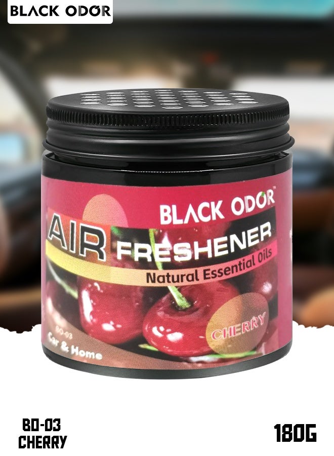رائحة سوداء عبوة من 4 قطع جل معطر للجو (لون أسود) بوزن 180 جم - رائحة الكرز (BO-03) - زيوت عطرية طبيعية - للسيارة والمنزل - Image 4