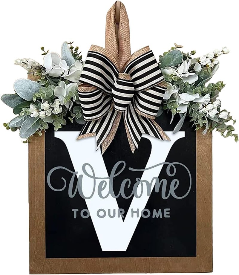 fosa Front Door Wreath Wood Garland Birthday Home Decoration, Perfect Last Name Welcome Sign for Housewarming Party, Multicolor Wood Material (#19) - Image 1