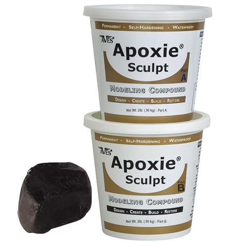Aves Apoxie Sculpt - 2 Part Modeling Compound (A & B) - 4 lbs, Apoxie Sculpt for Sculpting, Modeling, Filling, Repairing, Easy to Use Self Hardening Modeling Compound – Black - Image 2