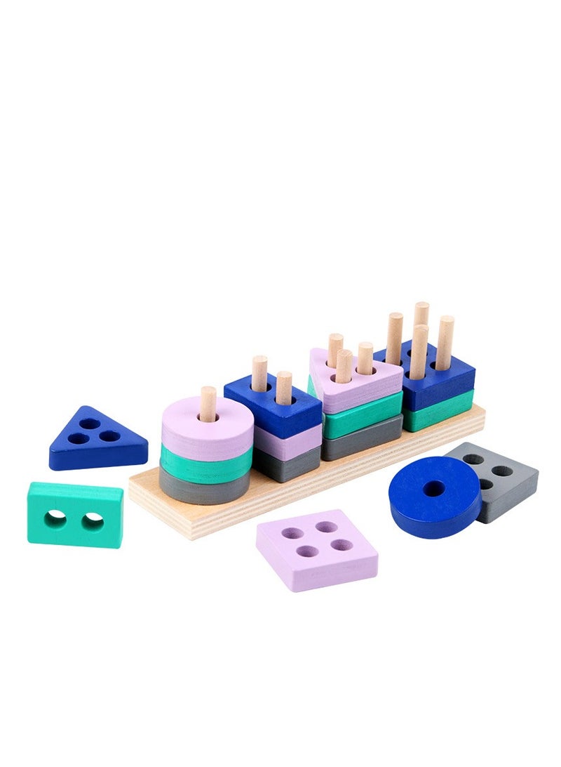 Wooden Sorting & Stacking Toy, Shape Sorter Toys for Toddlers  - Image 1