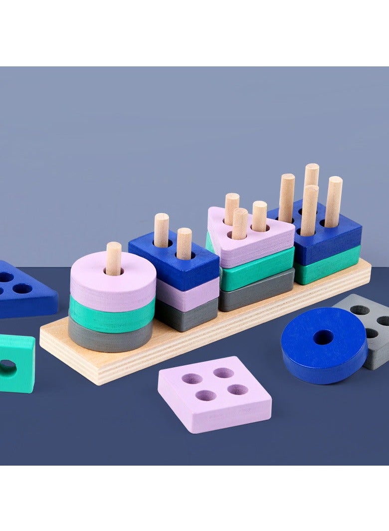 Wooden Sorting & Stacking Toy, Shape Sorter Toys for Toddlers  - Image 5
