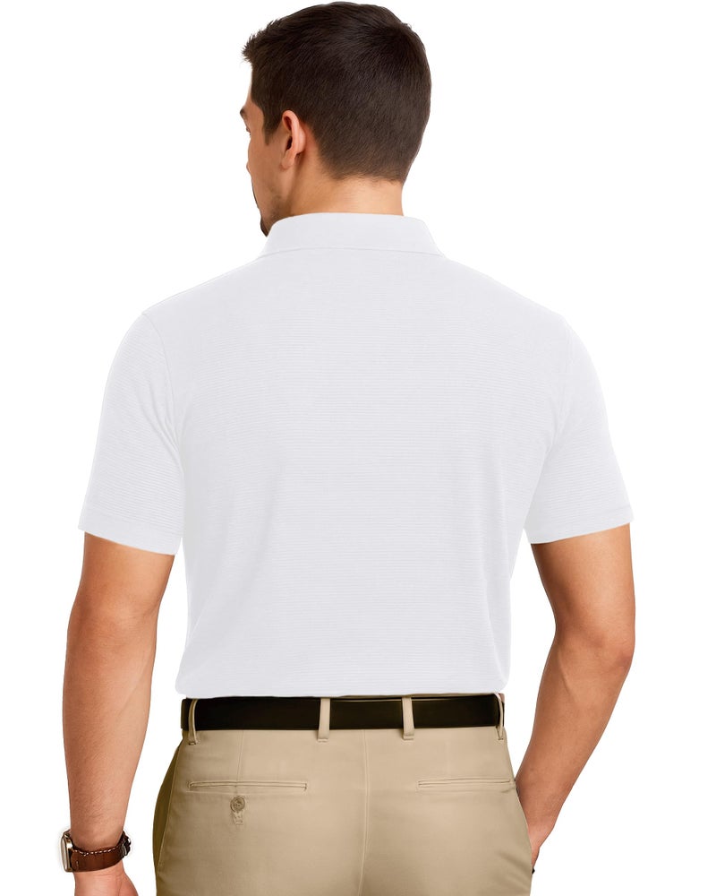 NY Threads Men's Golf Polo Shirt UPF 70+ Regular Fit Moisture Wicking Quick Dry Performance Short Sleeves Polo, Large, White - Image 4