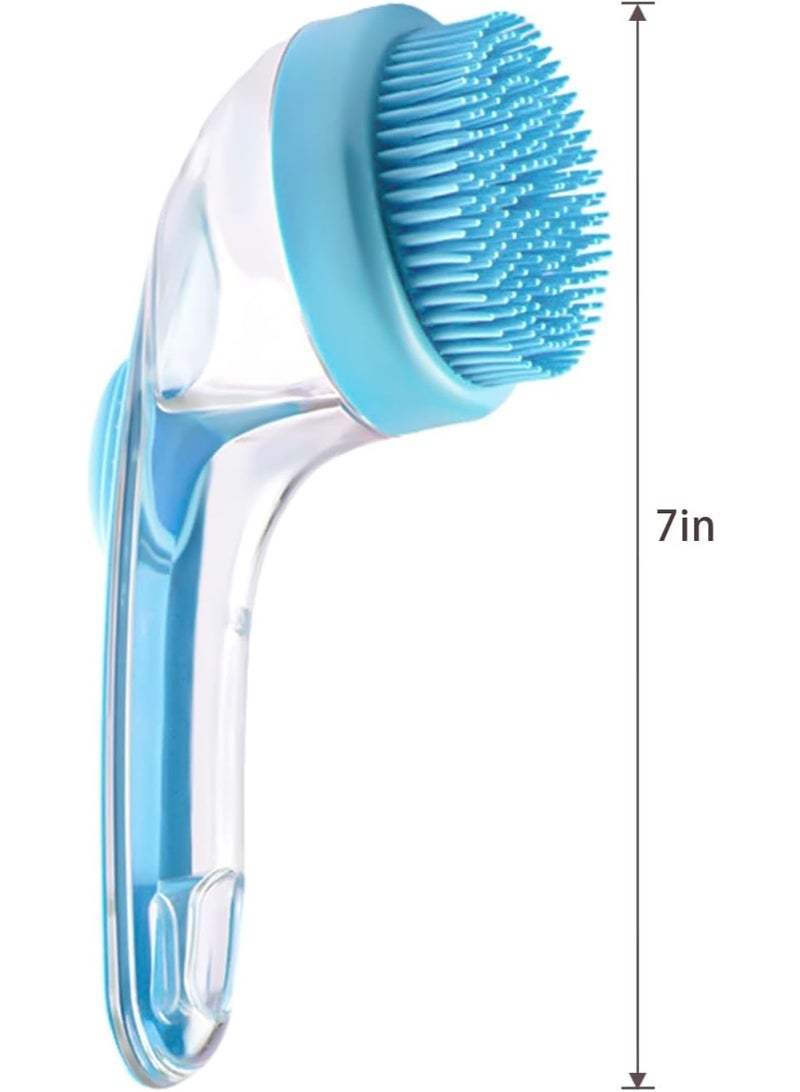 general Pet Bath Brush,Dog Shampoo Brush Bubble Maker,New 2 in 1 Dog Bath Brush with Built-in Shampoo Dispenser,Bathing Dog Grooming Massage Brush for Showering Long and Short Haired Dogs and Cats(blue) - Image 2