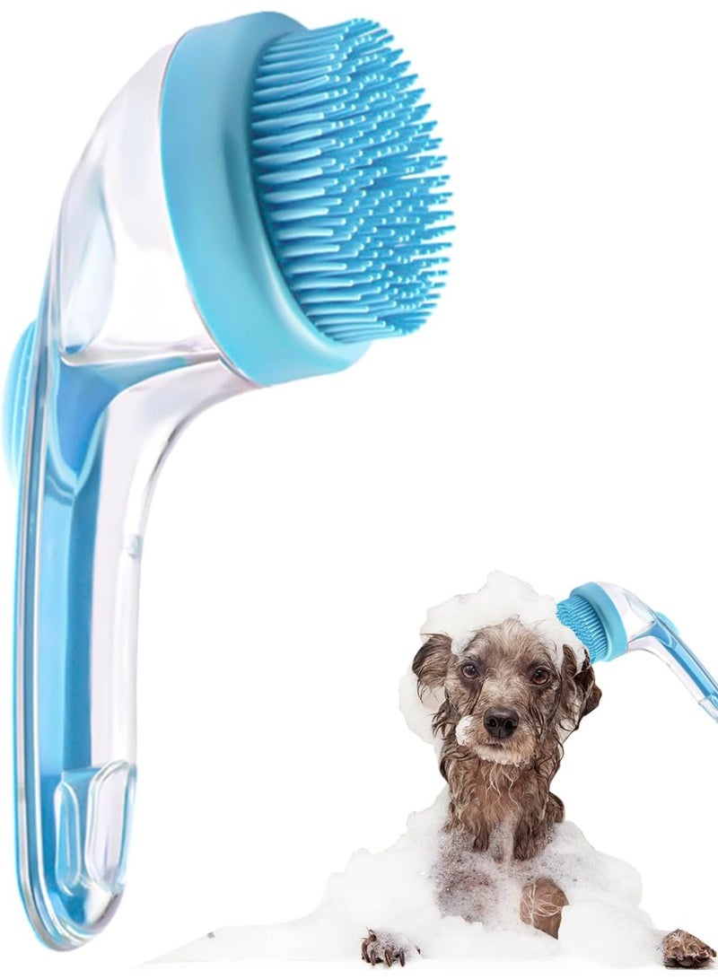 general Pet Bath Brush,Dog Shampoo Brush Bubble Maker,New 2 in 1 Dog Bath Brush with Built-in Shampoo Dispenser,Bathing Dog Grooming Massage Brush for Showering Long and Short Haired Dogs and Cats(blue) - Image 1