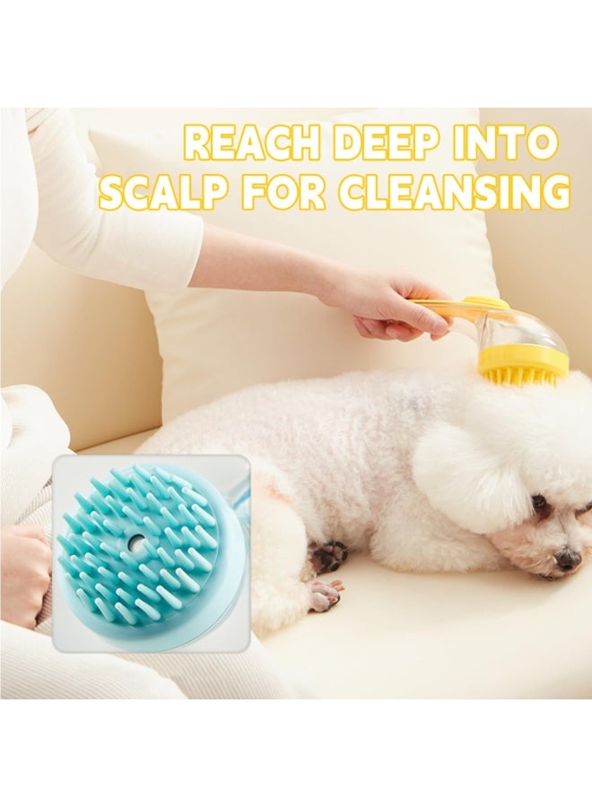 general Pet Bath Brush,Dog Shampoo Brush Bubble Maker,New 2 in 1 Dog Bath Brush with Built-in Shampoo Dispenser,Bathing Dog Grooming Massage Brush for Showering Long and Short Haired Dogs and Cats(blue) - Image 3