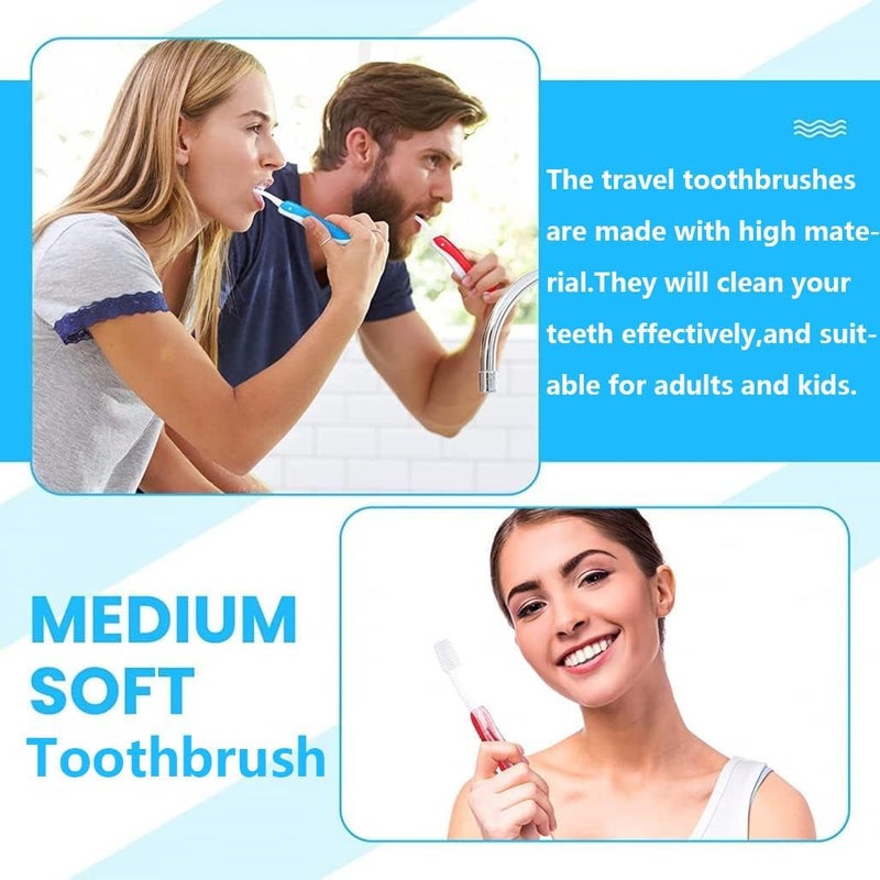 Goodern 6 Pieces Travel Toothbrush Set - Mini Portable Kit With Soft, Durable, Individually Packed Folding Toothbrushes for Camping, School, Home, Business Trip - Image 2