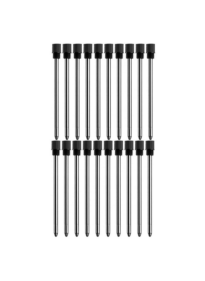 PASISIBICK - 2.75'' Black Ink Crystal Pen Refills Standard D1 Ballpoint Pen Refill (Remove Black Hat) Metal Refills(Pack Of 20) - Image 1