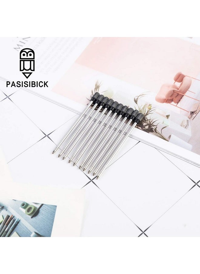 PASISIBICK - 2.75'' Black Ink Crystal Pen Refills Standard D1 Ballpoint Pen Refill (Remove Black Hat) Metal Refills(Pack Of 20) - Image 1