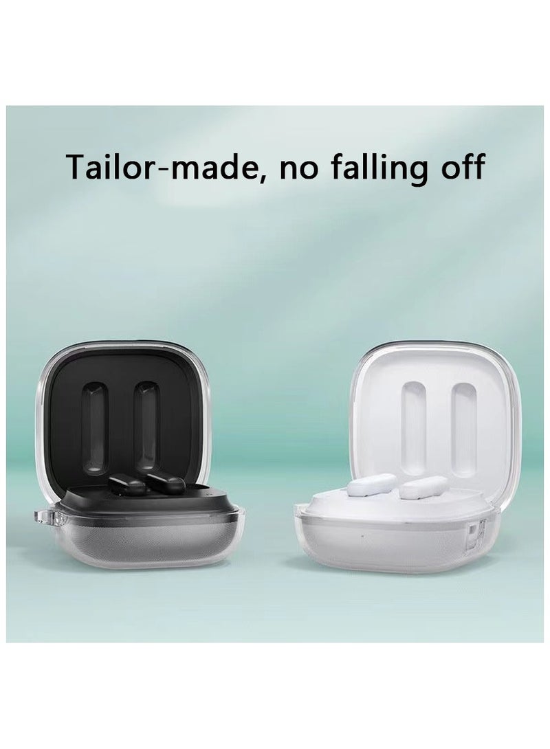 Transparent silicone Case for QCY T13X earphone With keychain&cleaning tools - Image 2