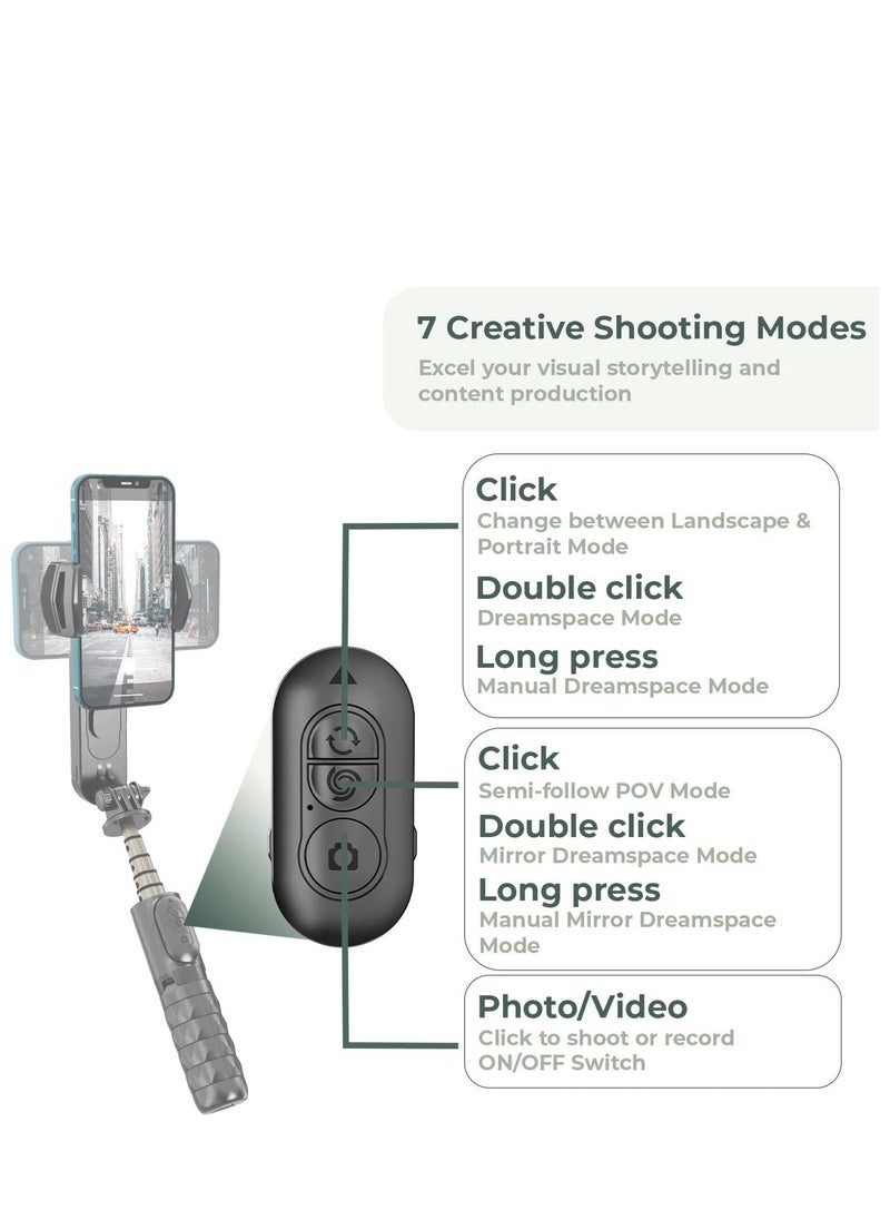 SYOSI - Gimbal Stabilizer For Smartphones, 360° Rotation Tripod with Wireless Remote Fill Light, Portable Phone Holder Auto Balance 1-Axis Gimbal for Filming Bluetooth Selfie Stick Mobile Phone Holder - Image 1