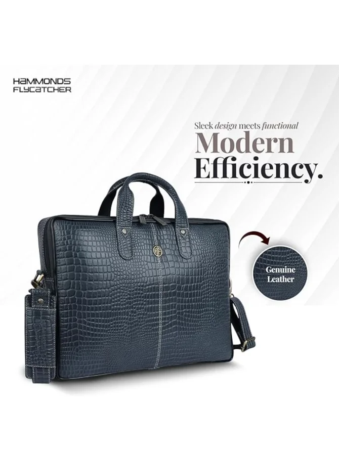  هاموندز فلاي كاتشر حقيبة مكتب جلدية للرجال - حقيبة كمبيوتر محمول مقاس 15.6 بوصة للرجال، حقيبة جلدية احترافية للرجال - أحزمة قابلة للتعديل وحجرات متعددة