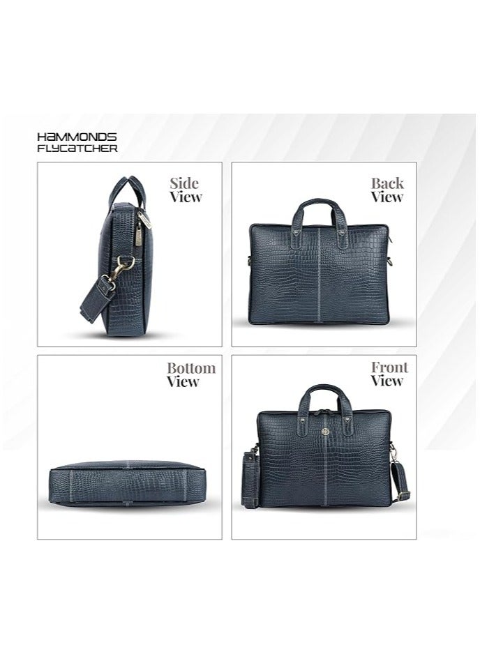  هاموندز فلاي كاتشر حقيبة مكتب جلدية للرجال - حقيبة كمبيوتر محمول مقاس 15.6 بوصة للرجال، حقيبة جلدية احترافية للرجال - أحزمة قابلة للتعديل وحجرات متعددة - Image 5