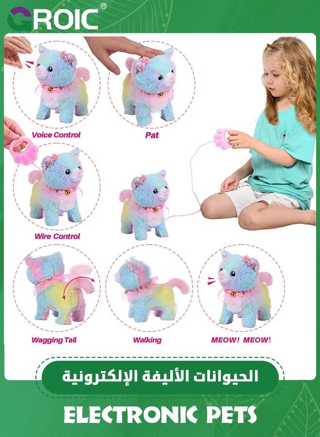 GROIC Remote Control Electronic Plush Cat Toy Pet for Girls Kids Interactive Toys, Walks, Barks, Pretend Dress Up Realistic Stuffed Animal,Electronic Pet Singing Kitty Toy,Companion Toy for Kids  - Image 2