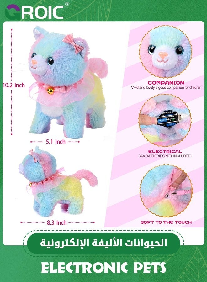 GROIC Remote Control Electronic Plush Cat Toy Pet for Girls Kids Interactive Toys, Walks, Barks, Pretend Dress Up Realistic Stuffed Animal,Electronic Pet Singing Kitty Toy,Companion Toy for Kids  - Image 3