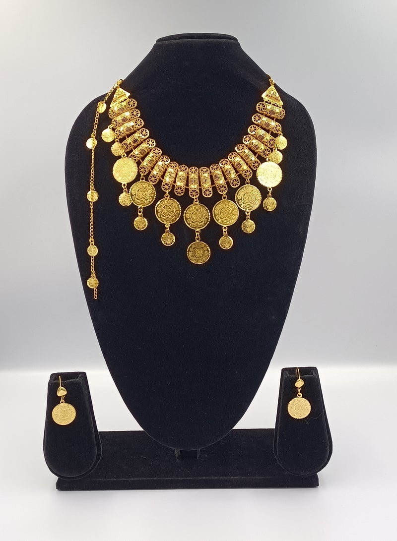 3-piece Fashion Jewellery Set Bohemia Gypsy Tibetan Vintage Coin Party Wear Necklace Earrings And Bracelet For Girls & Women - Image 1