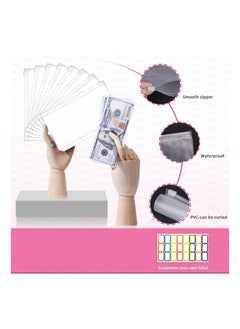 KASTWAVE Budget Binder with Cash Envelopes, A6 Stitching PU Leather Budget Binder with Zipper Envelopes and Budget Sheets, 12pcs Cash Budget Binder for Saving Money, Budget Envelopes Organizer for Cash System  - Image 4