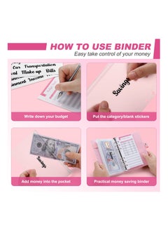 KASTWAVE Budget Binder with Cash Envelopes, A6 Stitching PU Leather Budget Binder with Zipper Envelopes and Budget Sheets, 12pcs Cash Budget Binder for Saving Money, Budget Envelopes Organizer for Cash System  - Image 5